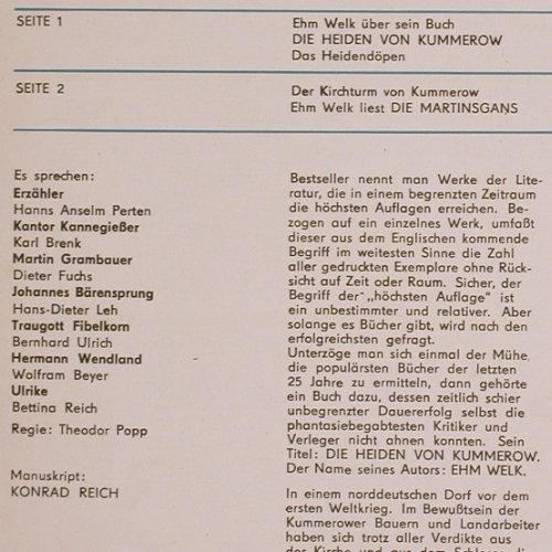 Die Heiden von Kummerow: Ehn Welk (1964), Litera(8 60 116), DDR, 1971 - LP - V5104 - 7,50 Euro