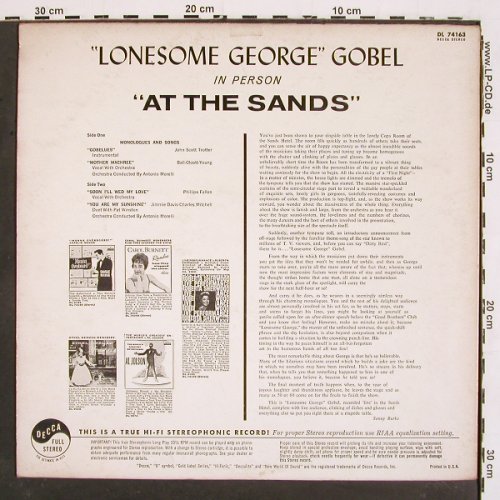 Gobel,George - Lonesome: In Person "At The Sands", Decca(DL 74163), US,  - LP - V5238 - 6,00 Euro
