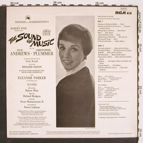 Sound of Musik: Soundtrack,Rodgers/Hammerstein'1965, RCA Red Seal(SB 6616), UK, Ri, 1965 - LP - V5364 - 6,00 Euro