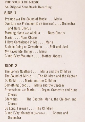 Sound of Musik: Soundtrack,Rodgers/Hammerstein'1965, RCA Red Seal(SB 6616), UK, Ri, 1965 - LP - V5364 - 6,00 Euro