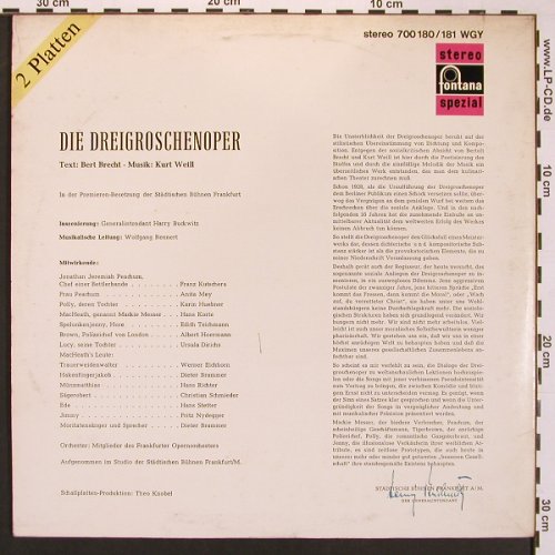 Drei Groschen Oper: Städtische Bühnen Frankfurt, Foc, Fontana special(700180/181WGY), D, m /vg+,  - 2LP - V5365 - 9,00 Euro