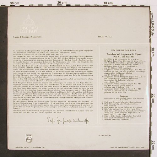 Zum Schutze der Juden: Serie Pio XII, Discorsi dei Papi, Philips, spoken in germ.(G 640.201 AL), Mono,Foc, 1964 - LP - V5454 - 9,00 Euro