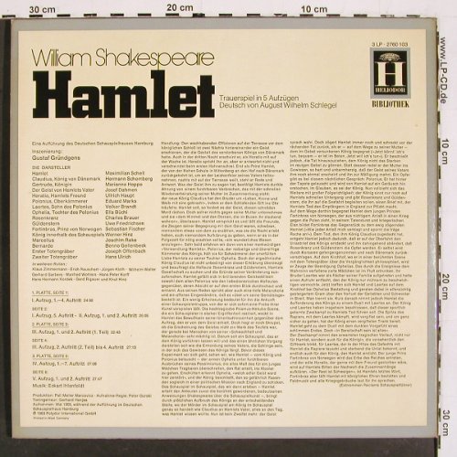 Hamlet - William Shakespeare: Maximilian Shell, M.Hoppe...,Foc, Heliodor(2760 103), D,  - 3LP - V5467 - 12,50 Euro