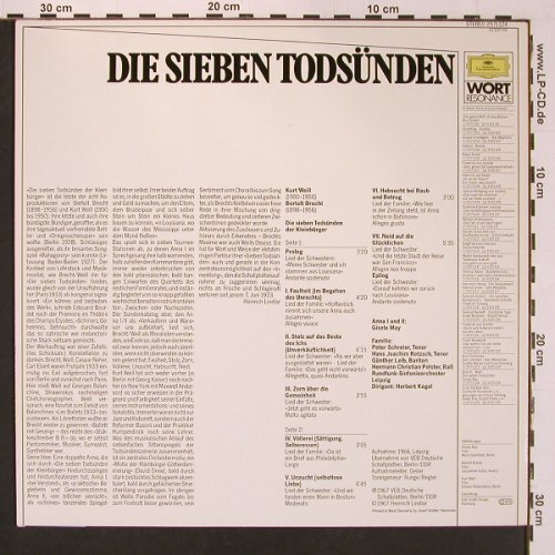 Sieben Todsünden, Die: Brecht/Weill, Gisela May (1967), D.Gr.(2571 124), D, Ri,  - LP - V5468 - 6,00 Euro