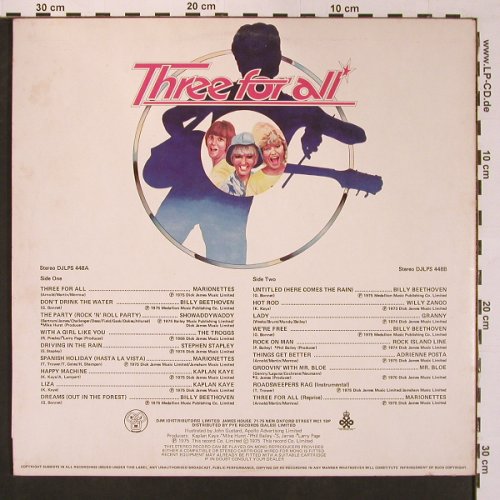 Three For All: 18 Smash Hits From...,Foc, DJM (DJLPS 448), UK, 1975 Typ: LP Best.-Nr.: V5516 Preis: 6,00 Euro