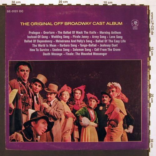 Threepenny Opera, the - Kurt Weill: Original Cast,Marc Blitzstein(1954), MGM (SE-3121 OC), US, Foc Typ: LP Best.-Nr.: V5710 Preis: 12,50 Euro