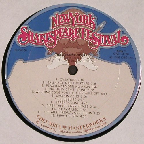 Threepenny Opera, the: Original Cast Rec. New York Shakesp, Columbia (PS 34326), US, Foc, 1976 Typ: LP Best.-Nr.: V5711 Preis: 9,00 Euro
