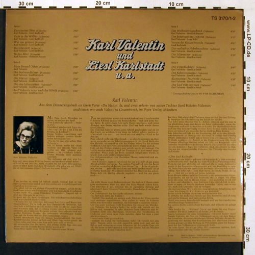 Valentin,Karl: Das Gr.Erinnerungs-Album 2.Folge, Telefunken (TS 3170/1-2), D Foc, 1972 Typ: 2LP Best.-Nr.: V5762 Preis: 7,50 Euro
