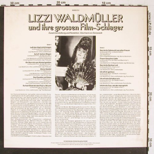 Waldmüller,Lizzi: und ihre grossen Filmschlager, Baccarola(80 856 ZU), D, Mono,  - LP - V5763 - 7,50 Euro
