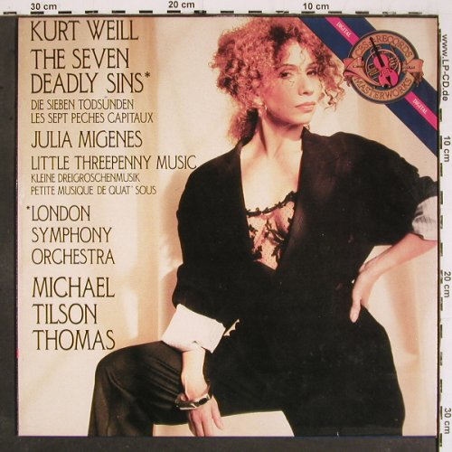 The Seven Deadly Sins, Brecht/Weill: Julia Migenes, London Sym.Orch., CBS (MA 44529), NL, m-/vg+, 1988 Typ: LP Best.-Nr.: V5816 Preis: 6,00 Euro