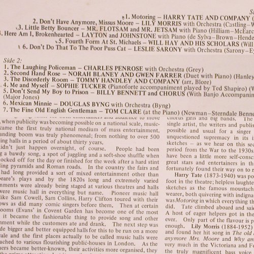 V.A.Music Hall to Variety: Volume 2, First House, Foc, EMI hist.rec. (149), UK, Mono Typ: LP Best.-Nr.: V5824 Preis: 6,00 Euro