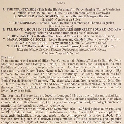 Primrose: Musical Comedy(1924-28)G.Gershwin, World Rec. EMI (SH 214), UK, Mono Typ: LP Best.-Nr.: V5850 Preis: 9,00 Euro