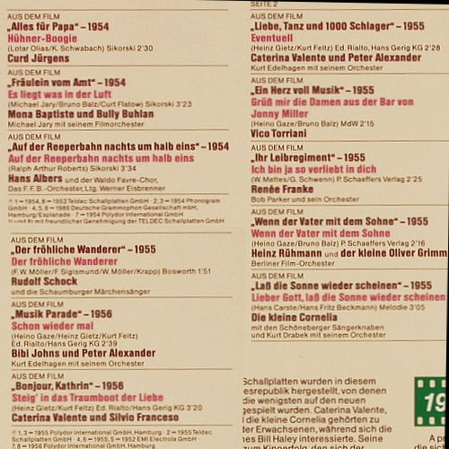 V.A.Kino-Schlager-Schöne Stunden: 1954-1956, Lys Assia... C.Valente, Polydor (819 716-1), D Typ: LP Best.-Nr.: V6077 Preis: 6,00 Euro.