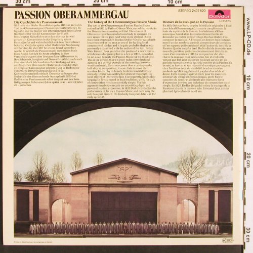 Passion Oberammergau: Original-Aufnahme, Booklet, Foc, Polydor (2437 820), D, 1980 Typ: LP Best.-Nr.: V6108 Preis: 9,00 Euro.