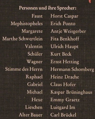 Faust - Goethe: Der Tragödie erster Teil, Box, Eurodisc Club-Sonderaufl(S 63 358), D, m /vg+,  - 3LP - V6175 - 9,00 Euro