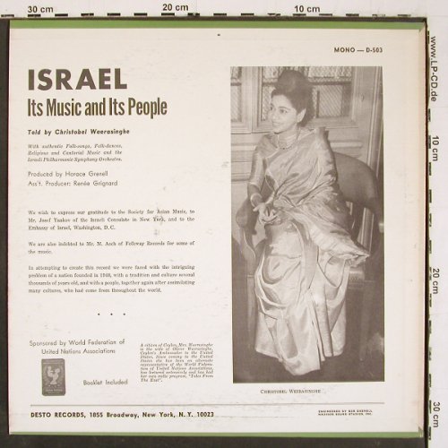 Israel - Its Music and its People: told by Christobel Weerasinghe, Desto(D-503), US, Mono,  - LP - V6181 - 9,00 Euro