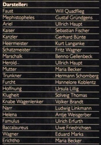 Faust - Goethe: Der Tragödie Zweiter Teil (1964), D.Gr. Literatur, Ri (419 455-1), D, FS-New Typ: 3LP Best.-Nr.: V6293 Preis: 17,50 Euro.