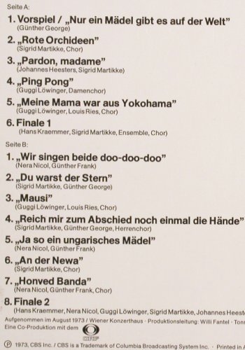 Viktoria und ihr Husar: Operette v.P.Abraham, m.J. Heesters, CBS, mit Baderrole (S 61470), A, 1973 Typ: LP Best.-Nr.: V6424 Preis: 9,00 Euro.