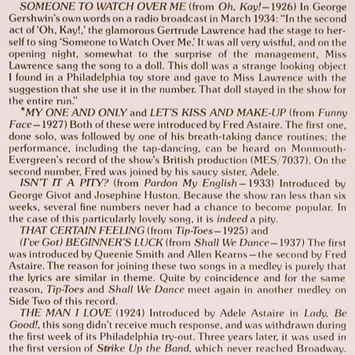 Gershwin,Frances: For George and Ira (rec.1973), World Rec. (SH.208), UK, 1973 Typ: LP Best.-Nr.: V6468 Preis: 12,50 Euro.