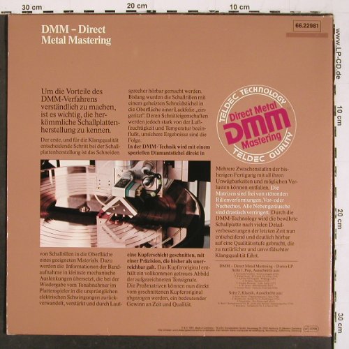 V.A.DMM erreicht die Perfektion: des reinen Klanges, Pop / Klassic, Teldec-Testplatte (66.22981), D, Booklet, 1983 Typ: LP Best.-Nr.: V6525 Preis: 5,00 Euro.