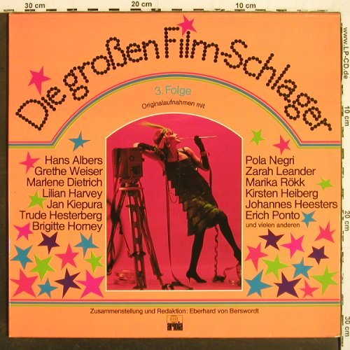 V.A.Die gro&szlig;en Film-Schlager: 3.Folge,Albers,Weiser,R&ouml;ck..30-40, Ariola(86 973 XBT), D, Foc,  - 2LP - V7037 - 9,00 Euro