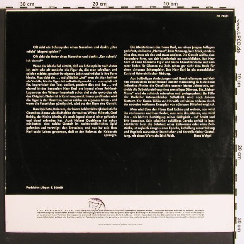 Qualtinger,Helmut: Der Herr Karl, +Collage, Preiser (PR 74 501), D, Mono Typ: LP Best.-Nr.: V7222 Preis: 6,00 Euro.