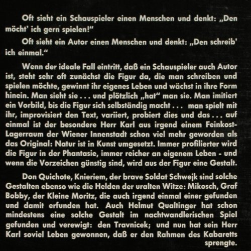 Qualtinger,Helmut: Der Herr Karl, +Collage, Preiser (PR 74 501), D, Mono Typ: LP Best.-Nr.: V7222 Preis: 6,00 Euro.