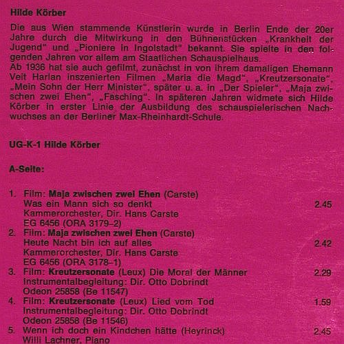 K&ouml;rber,Hilde: Discophilia-Serie, Discophilia (UG-K-1), D Typ: LP Best.-Nr.: V7225 Preis: 7,50 Euro.