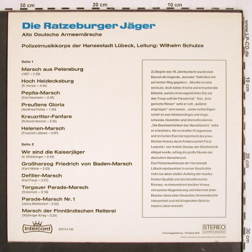 Ratzeburger Jäger: Alte deutsche Armeemrsche, Intercord(28 973-6), D, vg+/m-,  - LP - V3751 - 7,50 Euro