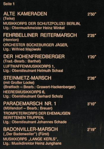 V.A.Preussen Gloria: Bekannte deut. Musikkorps spielen.., Telefunken (6.21363 AF), D, 1973 Typ: LP Best.-Nr.: V3753 Preis: 7,50 Euro