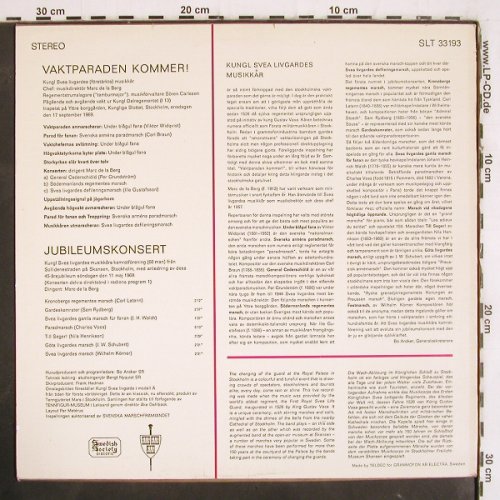 Kungl Svea livgardes musikkar: Vaktparaden Kommer!, Swedish Society(SLT 33193), D, 1970 - LP - V4021 - 9,00 Euro