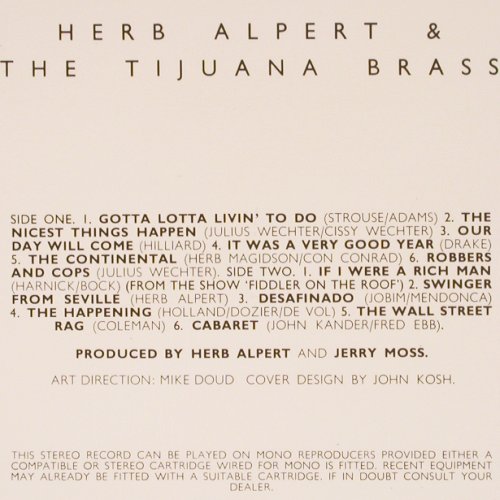 Alpert,Herb & Tijuana Brass: Cabaret, AM(AMLB 51034), UK, 1972 - LP - V4042 - 9,00 Euro
