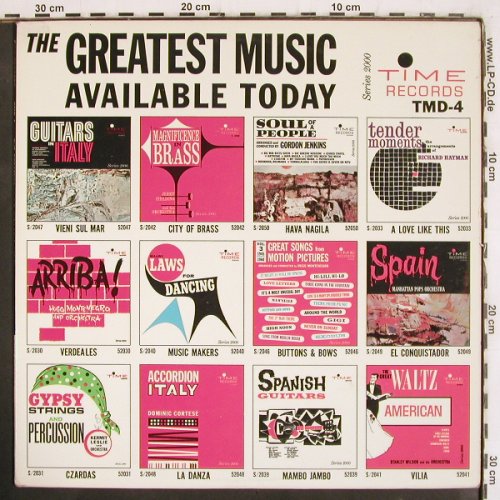 V.A.Greatest Music Available Today: Manhattan Pops... Richard Hayman, Time Rec. Series 2000 (TMD-4), US Typ: LP Best.-Nr.: V4048 Preis: 7,50 Euro