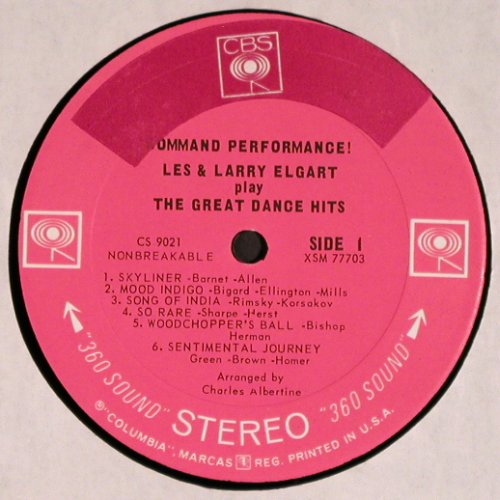 Elgart,Les & Larry: Command Performance!, CBS/Columbia(CS 9021), US, 1964 - LP - V4260 - 12,50 Euro