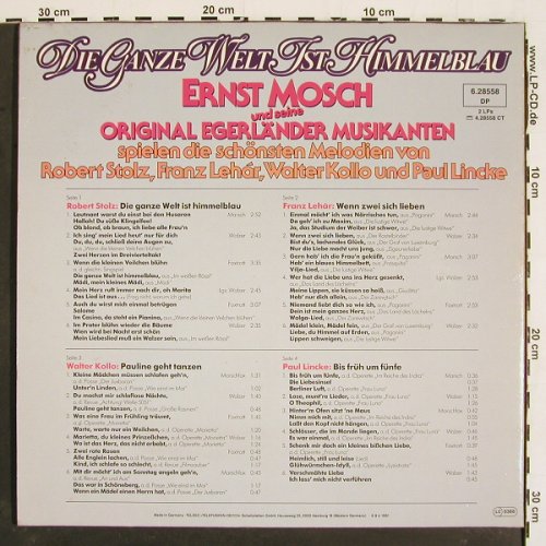 Mosch,Ernst & Seine Orig.Egerländer: Die Ganze Welt Ist Himmelblau, Telefunken(6.28558 DP), D,Ri, Foc, 1981 - 2LP - V5168 - 6,00 Euro
