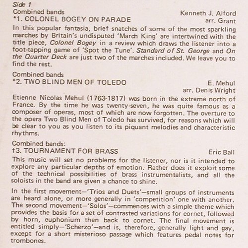V.A.National Brass Festival 1973: Brighouse & Rastrick.. W.Hargreaves, Decca(SKL 5171), UK, 1973 - LP - V5530 - 7,50 Euro