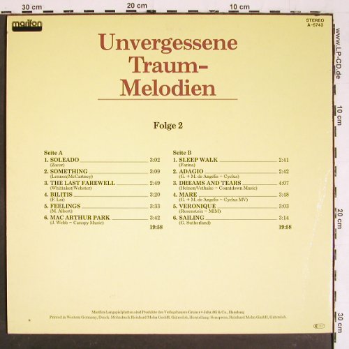 Dagorn,Pasquale & Orch.: Unvergessene Traummelodie Folge 2, Marifon(A-5743), D, 1980 - LP - V5573 - 5,00 Euro