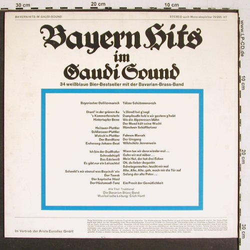 Bavarian-Brass-Band - Erich Hartl: Bayern Hits im Gaudi-Sound, Trans-World-Records(79 995), D,  - LP - V5651 - 5,00 Euro