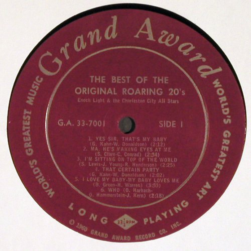 Light,Enoch  Charston City Allstars: The Best o.t. Original Roaring 20's, Grand Award(GA 33 7001), US, 1962 - LP - V5655 - 9,00 Euro