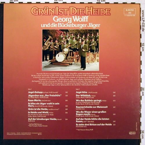 Wolff,Georg & Bückeburger Jäger: Gn ist die Heide (instrum.), Telefunken(6.23751 AO), D, 1979 - LP - V5696 - 7,50 Euro