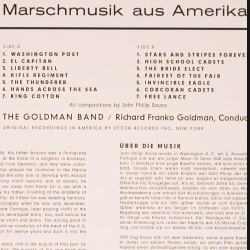 Goldman Band / R.F.Goldman cond.: Sousa-Marches,Marschm.a Amerika, Polydor(237 538 SLPHM), D, 1965 - LP - V5720 - 7,50 Euro
