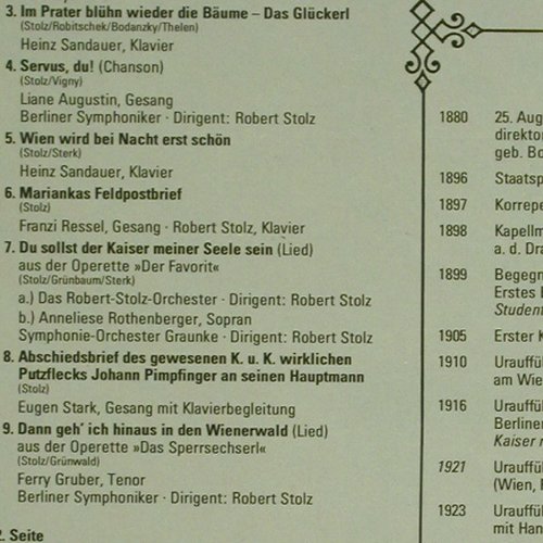 Stolz,Robert und sein Jahrhundert: von und mit Marcel Prawy, Foc, Marcato(38 392 7), D,Booklet, 1979 - 2LP - V5755 - 9,00 Euro