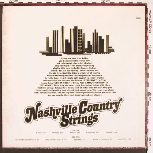 Nashville Country Strings: plays Instrumental Hits of, Mountain Dew Records (S7039), US Typ: LP Best.-Nr.: V5893 Preis: 7,50 Euro