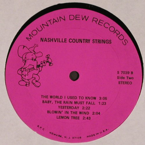 Nashville Country Strings: plays Instrumental Hits of, Mountain Dew Records (S7039), US Typ: LP Best.-Nr.: V5893 Preis: 7,50 Euro