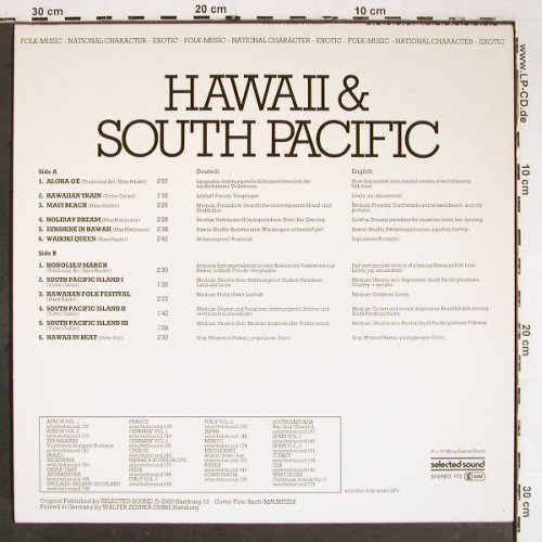 V.A.Hawaii & South Pacific: (Sounds), Selected Sound (175), D, 1985 Typ: LP Best.-Nr.: V5973 Preis: 6,00 Euro