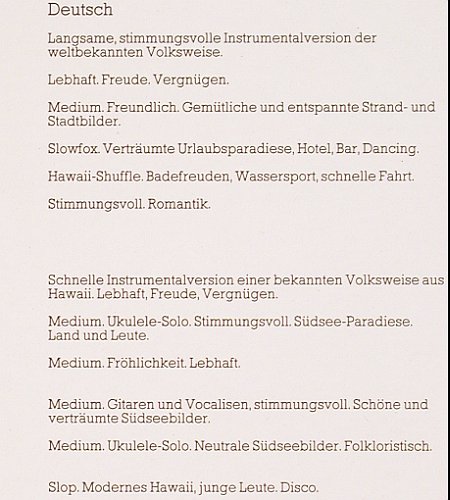 V.A.Hawaii & South Pacific: (Sounds), Selected Sound (175), D, 1985 Typ: LP Best.-Nr.: V5973 Preis: 6,00 Euro