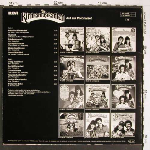 Kirmesmusikanten: Auf zur Polonaise, RCA (PL 29491), D, 1982 Typ: LP Best.-Nr.: V5982 Preis: 5,00 Euro