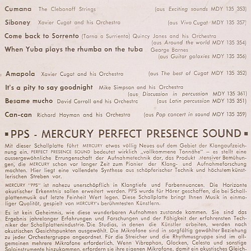 V.A.Das Stereo-Klangwunder: Clebanov Strings,X.Cugat,Q.Jones.., Mercury (DY 99958), NL Typ: LP Best.-Nr.: V6069 Preis: 5,00 Euro