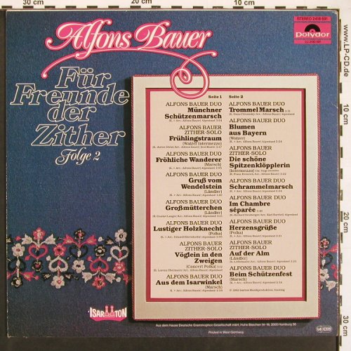 Bauer,Alfons: Für Freunde der Zither 2 , instrum., Polydor (2418 691), D, 1979 Typ: LP Best.-Nr.: V6084 Preis: 6,00 Euro.