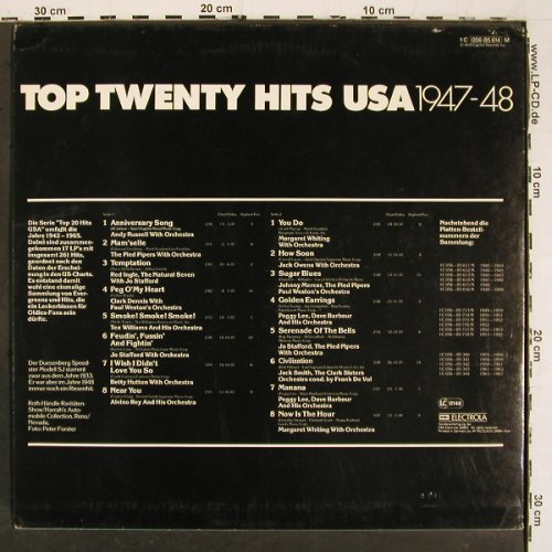 V.A.Top Twenty Hits USA 1947-48: Andy Russell Margaret Whiting wOrch, Capitol (056-85 614), D, 16Tr., 1978 Typ: LP Best.-Nr.: V6449 Preis: 6,00 Euro.